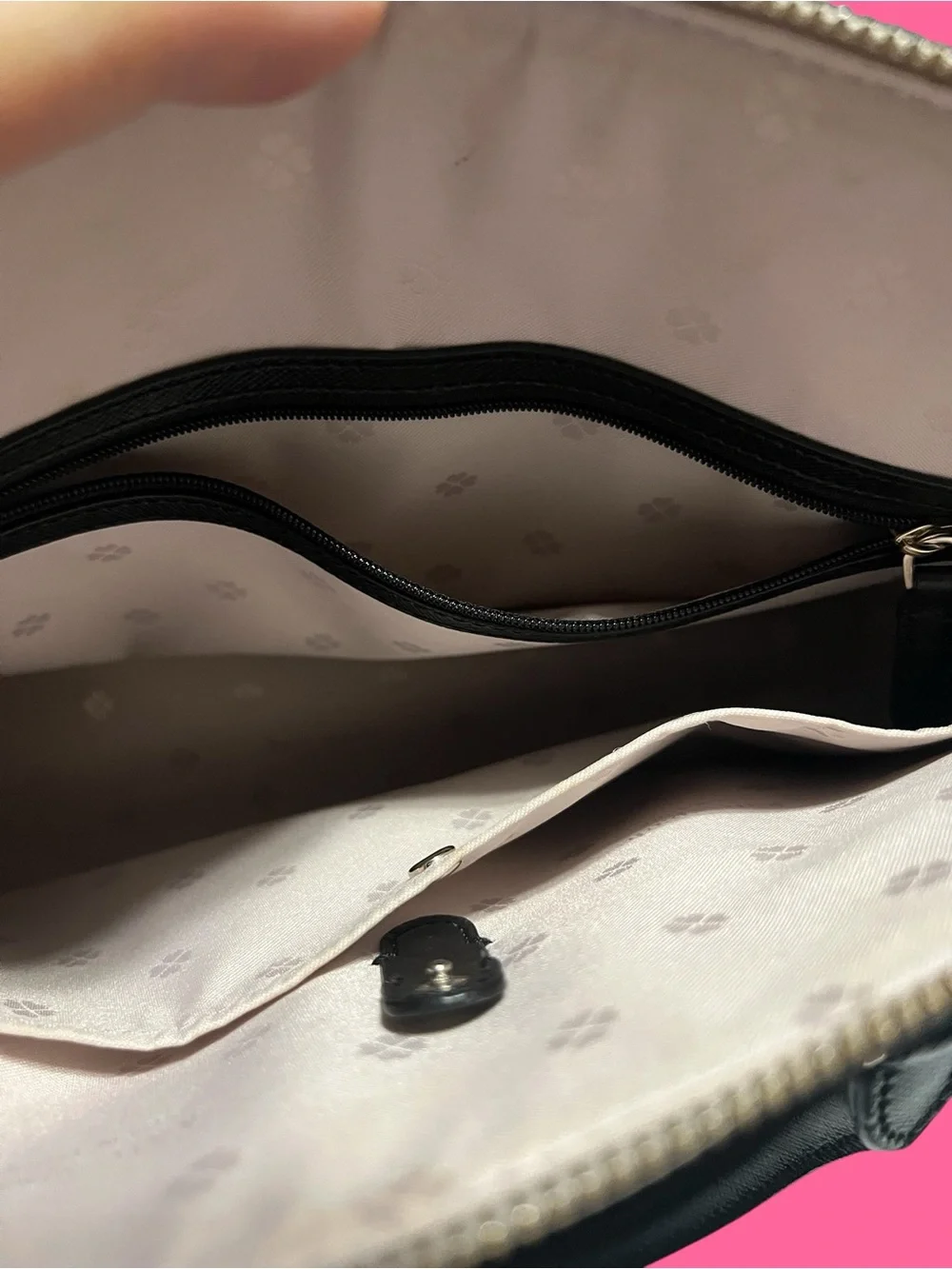 kate spade Taupe Dome Satchel with Black Handles and Snake-Print Sides